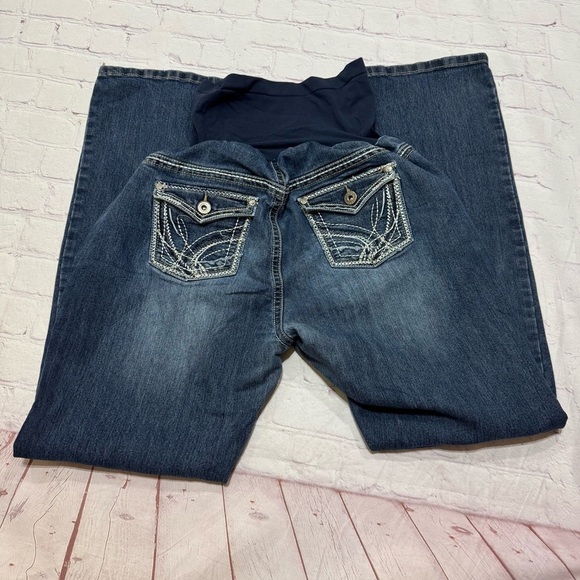 Indigo Blue Women's Blue Maternity Jeans Size 12 GUC - Picture 3 of 12